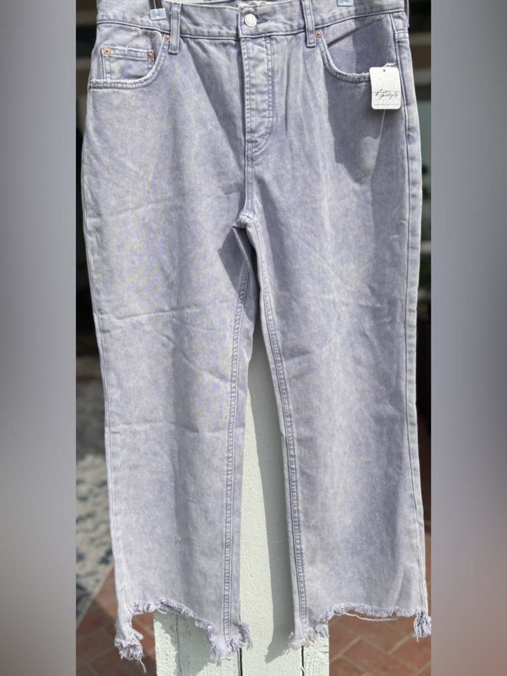 NWT!  Free People We The Free Maggie Jeans Lavender Acid Wash Straight Leg ~ 29